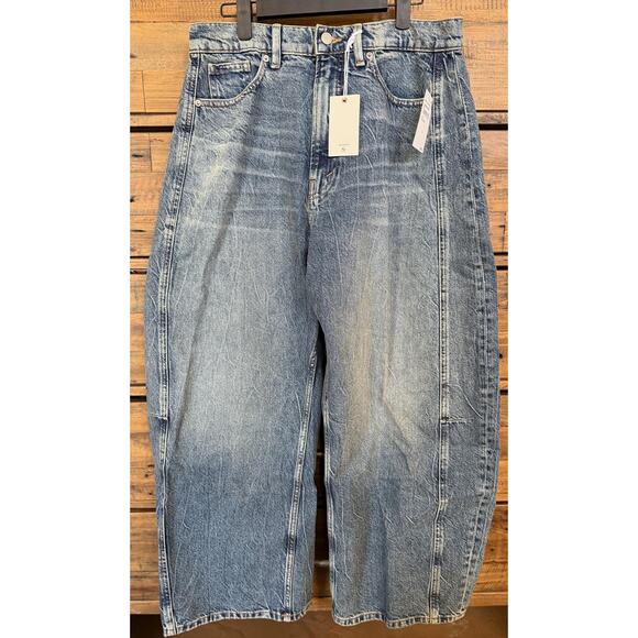 Good American Jeans Womens 8 Good Extreme Barrel High Rise Wide Leg Denim NWT - Picture 2 of 16